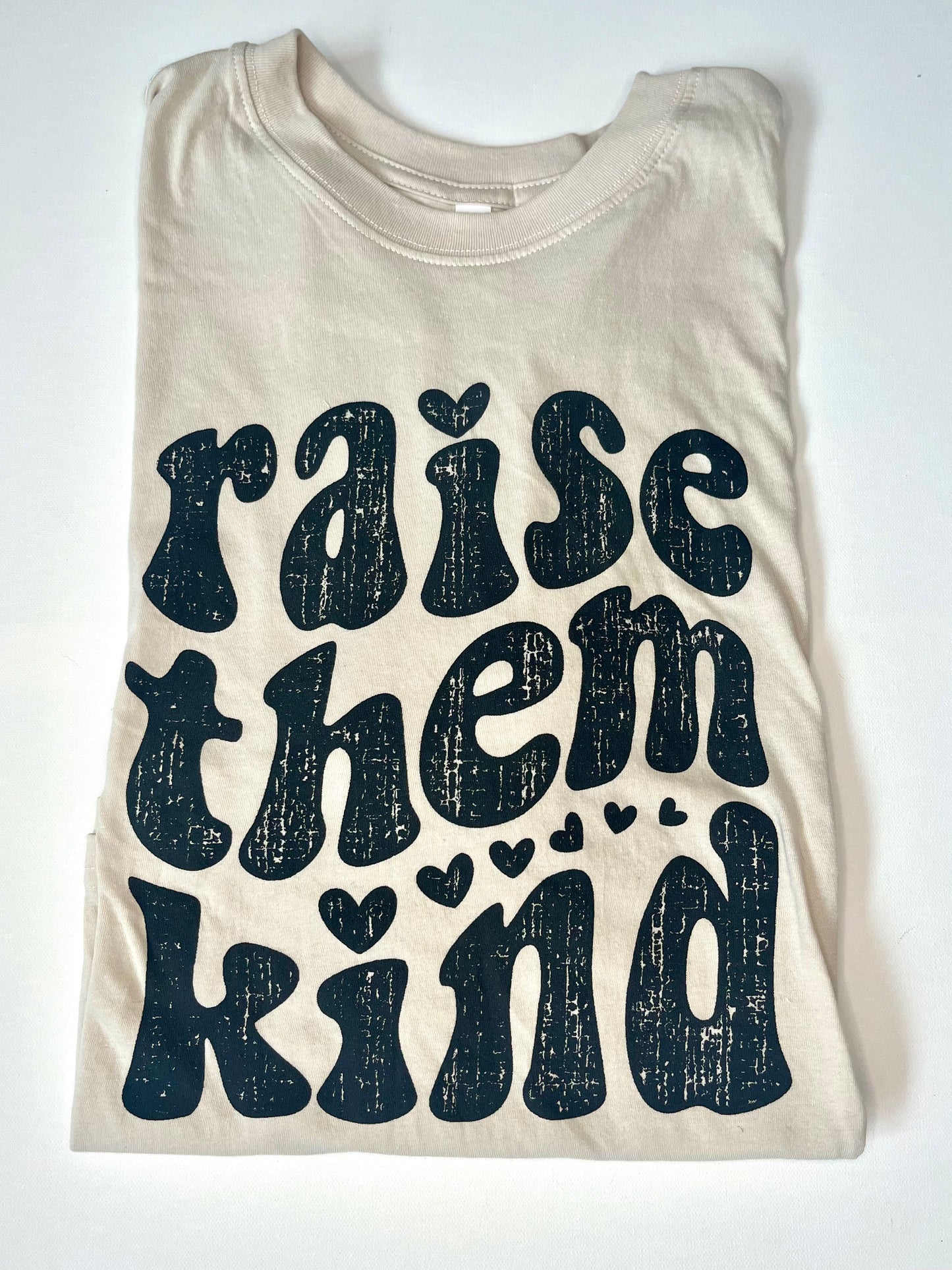 Oversized "Raise Them Kind" Cropped Tee