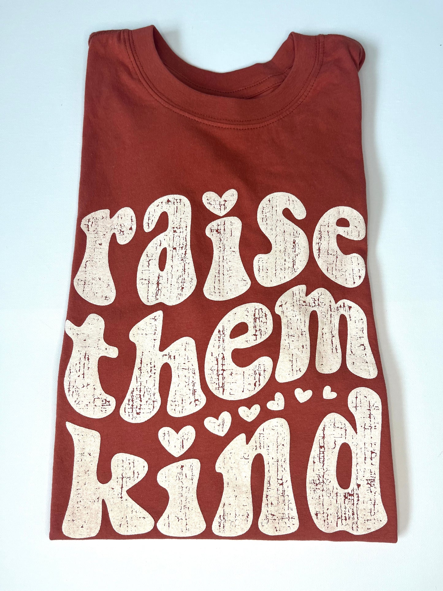 Oversized "Raise Them Kind" Cropped Tee